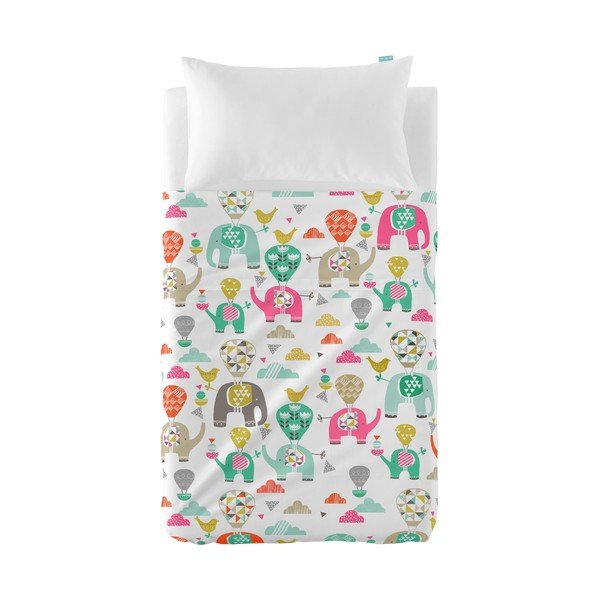Prikrývka a obliečka na vankúš Moshi Moshi Elephant Parade, 100 x 135 cm