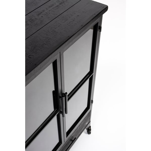 Čierna kovová vitrína 65x105 cm Ferre – White Label-image-3