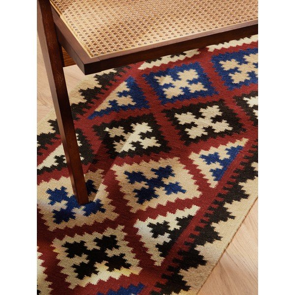 Červený obojstranný ručne tkaný vlnený behúň 60x190 cm Kamal Rami – Nouristan-image-3