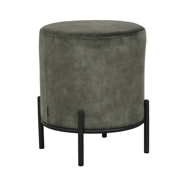 Khaki zamatový taburet Troy – LABEL51-image-1