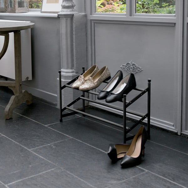 Čierny kovový teleskopický stojan na topánky – Compactor-image-1