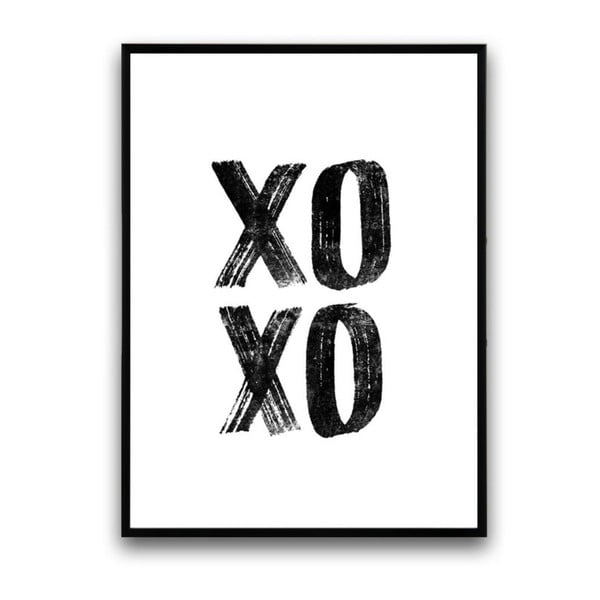 Plagát v drevenom ráme XoXo, 38x28 cm