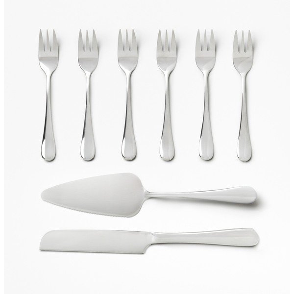 Biele/v striebornej farbe antikoro dezertné vidličky v súprave The Essentials Cake Tools – Printworks
