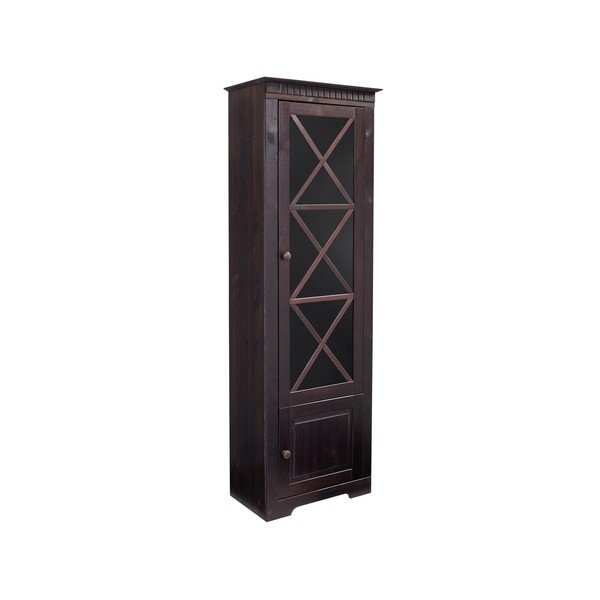 Tmavohnedá vitrína z borovicového dreva 180x35 cm Lisa – Støraa-image-1