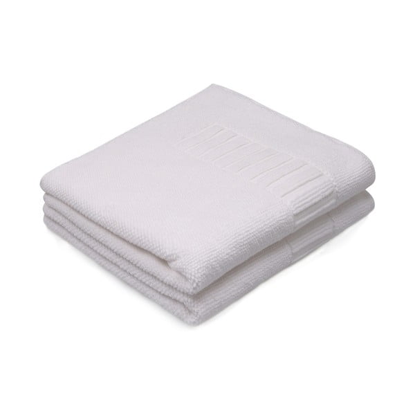 Sada 2 bielych bavlnených kúpeľňových predložiek Madame Coco Puro, 60 × 100 cm