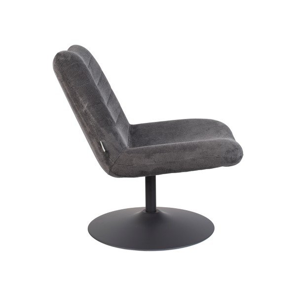 Tmavosivé zamatové kreslo Bubba – Zuiver-image-3