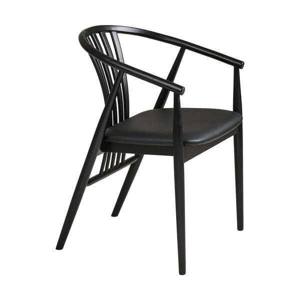 Čierna jedálenská stolička s podrúčkami z bukového dreva Agustin – House Nordic-image-3