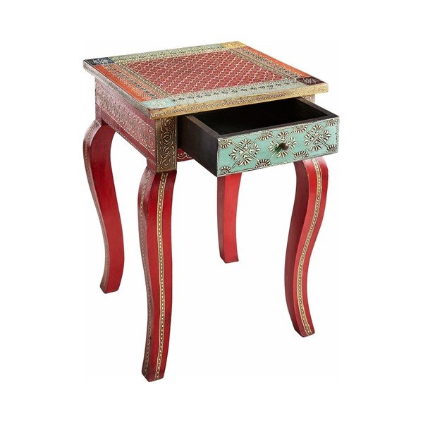 Červený odkladací stolík z mangového dreva Støraa Vito-image-2