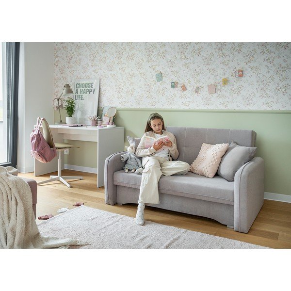 Svetlosivá ženilková rozkladacia/s úložným priestorom pohovka 155 cm Laine – ELTAP-image-4