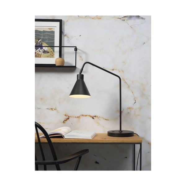 Čierna stolová lampa s kovovým tienidlom (výška 55 cm) Lyon – it's about RoMi-image-3