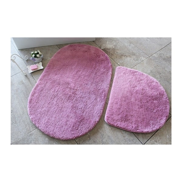 Sada 2 fialových kúpeľňových predložiek Confetti Bathmats Colors of Oval Lilac