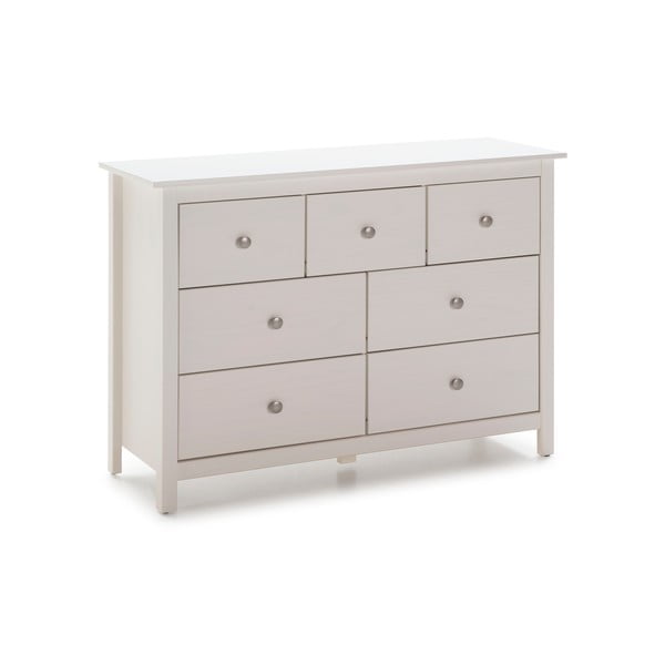 Biela nízka komoda z borovicového dreva 110x80 cm Berna – Marckeric-image-2