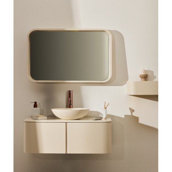 Béžová závesná skrinka pod umývadlo 90x35 cm Salaya – Kave Home-image-1