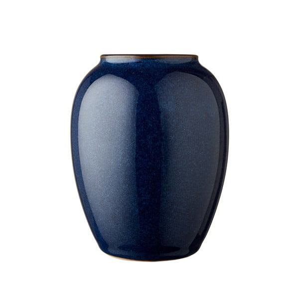 Modrá kameninová váza Bitz, výška 12,5 cm