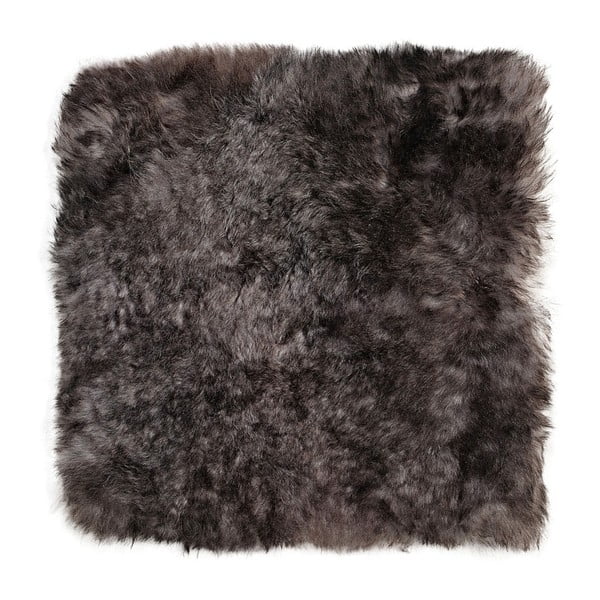 Tmavosivý podsedák z ovčej kožušiny Arctic Fur Eglé, 37 × 37 cm