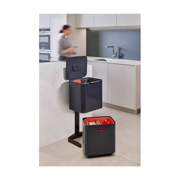 Grafitovosivý kôš na triedený odpad Joseph Joseph Totem Max, 60 l-image-1