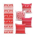 Súprava 4 vianočných obliečok na vankúš a behúň na stôl Minimalist Cushion Covers Christmas