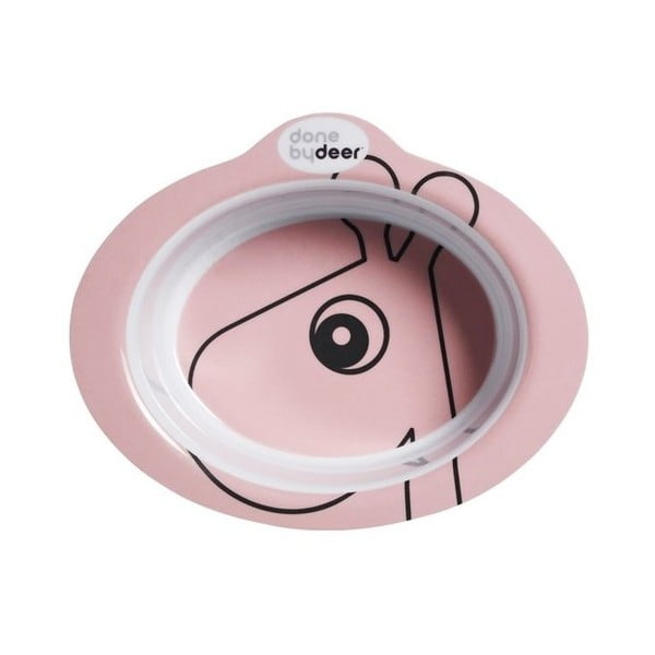 Detská svetloružová protišmyková miska Done By Deer Contour