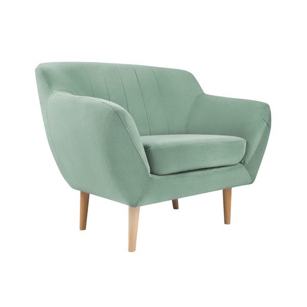 Mentolovozelené zamatové kreslo Mazzini Sofas Sardaigne-image-2
