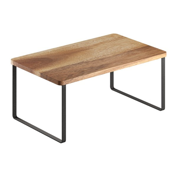 Drevená prídavná polička v matne čierno-prírodnej farbe 32x19 cm York – Metaltex
