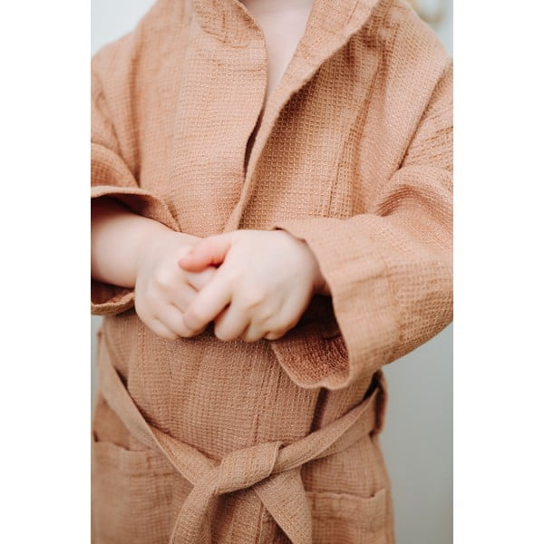 Detský oranžový ľanový župan Linen Tales Nature, vel. 122 - 128-image-4