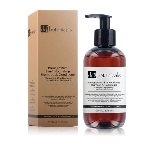 Šampón a kondicionér na vlasy Dr. Botanicals Pomegranate 2-in-1 Nourishing