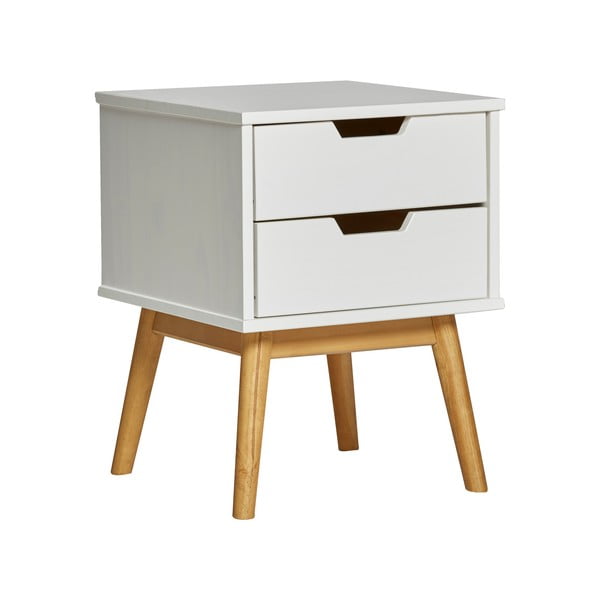Biely nočný stolík z masívneho borovicového dreva Marckeric Baku-image-3