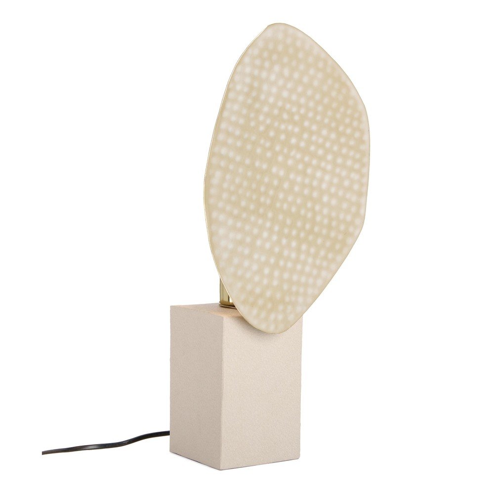 E-shop Béžová kovová stolová lampa s kovovým tienidlom (výška 46 cm) Neev – Bizzotto
