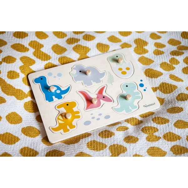 Drevené vkladacie puzzle (počet dielikov 6) Dinosaurs – Kindsgut-image-4