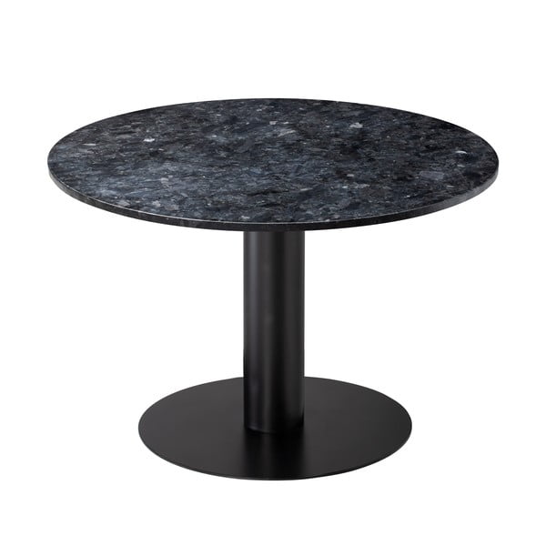 Čierny žulový jedálenský stôl s podnožím v čiernej farbe RGE Pepo, ⌀ 105 cm