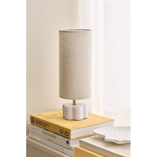 Biela/béžová ľanová stolová lampa (výška  33 cm) Joline – Ellos Home-image-2