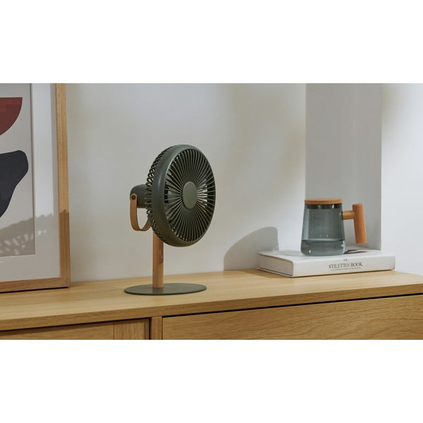 Zelená stolová lampa s ventilátorom na diaľkové ovládanie (výška 26 cm) Beyond – Gingko-image-2