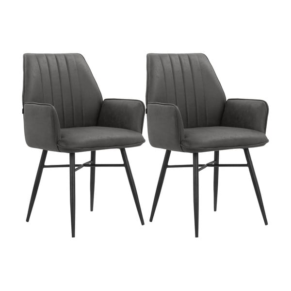 Antracitové jedálenské stoličky v súprave 2 ks Anzo – Støraa-image-4