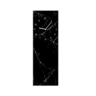 Nástenné hodiny Styler Glassclock Black Marble, 20 × 60 cm