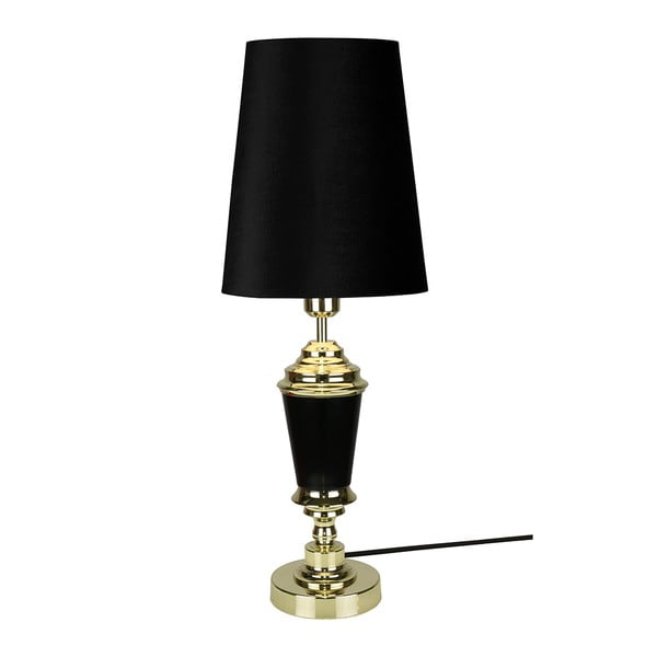 Čierna stolová lampa vo farbe mosadze Globen Lighting Wallenberg