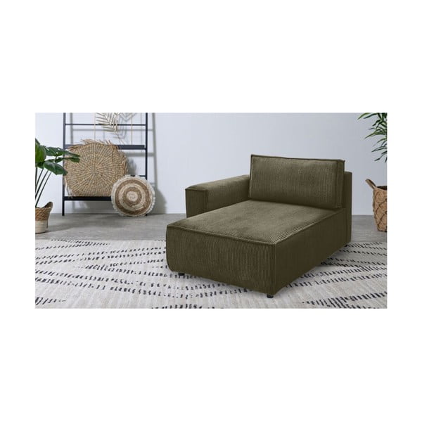 Svetlozelený menčestrový modul pohovky (ľavý roh) Nihad modular – Bobochic Paris-image-1