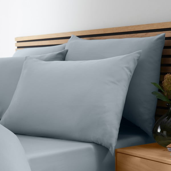 Sivomodré obliečky na dvojlôžko/predĺžené 230x220 cm So Soft Non–Iron – Catherine Lansfield-image-3