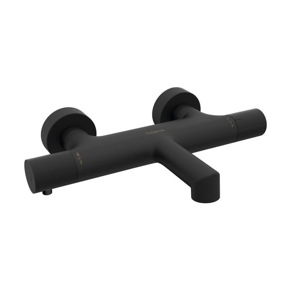 Matne čierna nástenná vaňová batéria (2 výstupy) Solaris – Sapho