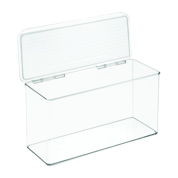 Priehľadný úložný box s vekom iDesign, 14,5 x 34 cm-image-2