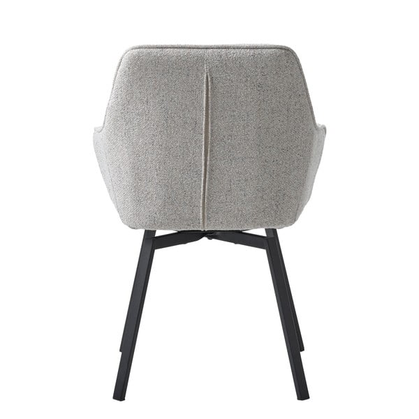 Svetlosivé čalúnené jedálenské kreslo s podrúčkami Alma – Unique Furniture-image-4