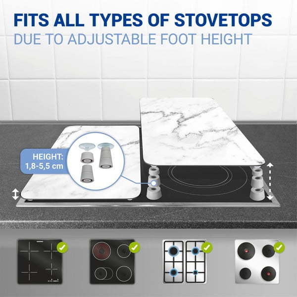 Súprava 2 sklenených krytov na sporák Wenko Marble, 52 × 30 cm-image-4