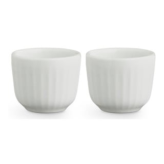 Súprava 2 bielych porcelánových misiek na vajíčka Kähler Design Hammershoi, ⌀ 8 cm