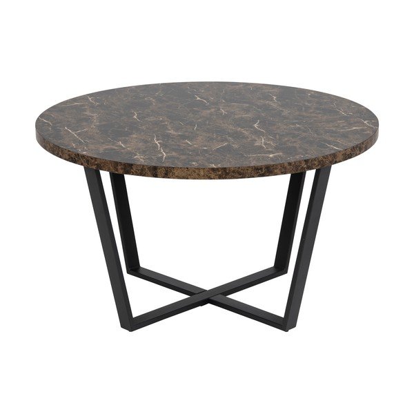 Čierno-hnedý konferenčný stôl s doskou v mramorovom dekore Actona Amble, ⌀ 77 cm-image-2