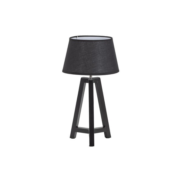 Čierna stolová lampa s textilným tienidlom (výška 44 cm) Omar – WOOOD