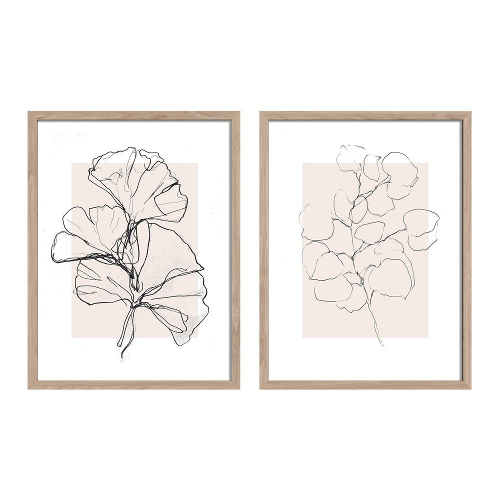 E-shop Tlačené obrazy v súprave 2 ks s rámom 30x40 cm Floral Set – Styler