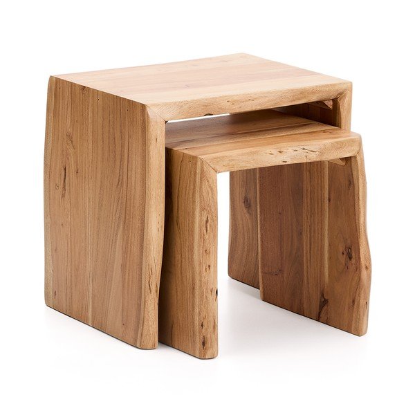 Odkladacie stolíky v súprave 2 ks z masívu akácie 40x50 cm Lomiri – Kave Home-image-2