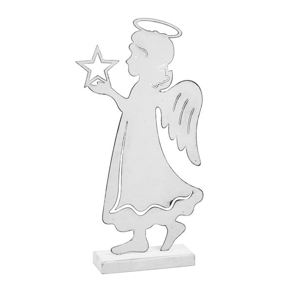 Biely dekoratívny anjel z kovu Ego dekor Nora