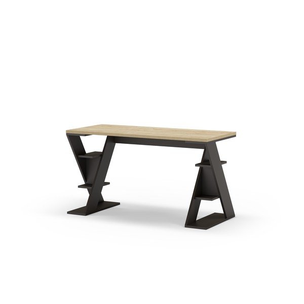 Pracovný stôl s doskou v dubovom dekore 60x137 cm Butterfly – Marckeric-image-3