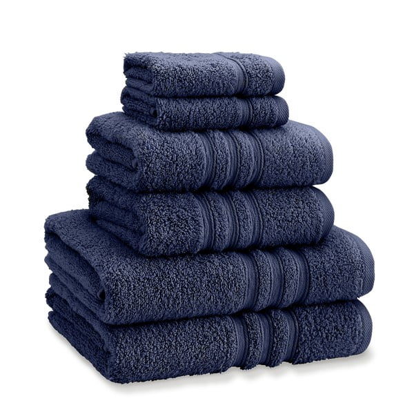 Tmavomodré froté bavlnené uteráky a osušky v súprave 6 ks Zero Twist – Catherine Lansfield