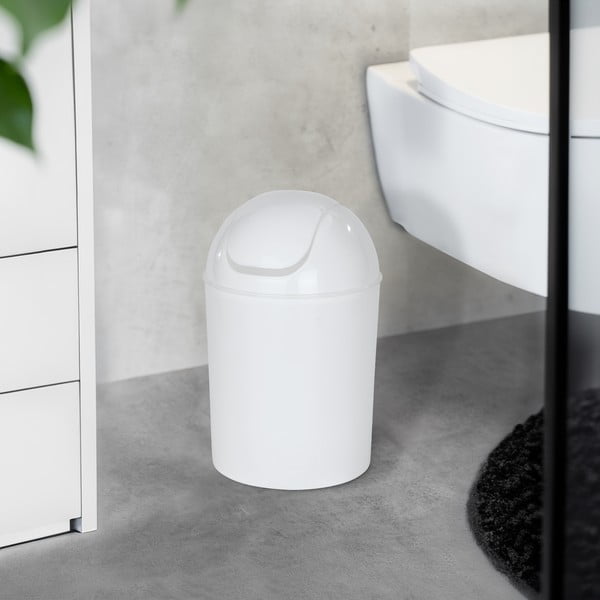 Biely odpadkový kôš z nehrdzavejúcej ocele 6 l Economic – Wenko-image-1